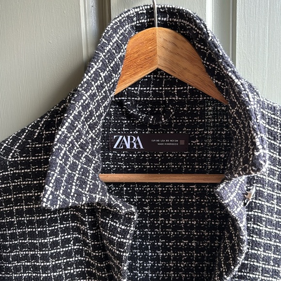 Zara- NWT BOUCLÉ shacket/ jacket button up shirt XS - Picture 2 of 7